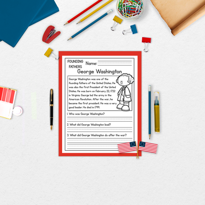 Founding Fathers Reading Comprehension Passages + Questions