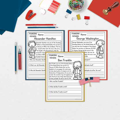 Founding Fathers Reading Comprehension Passages + Questions