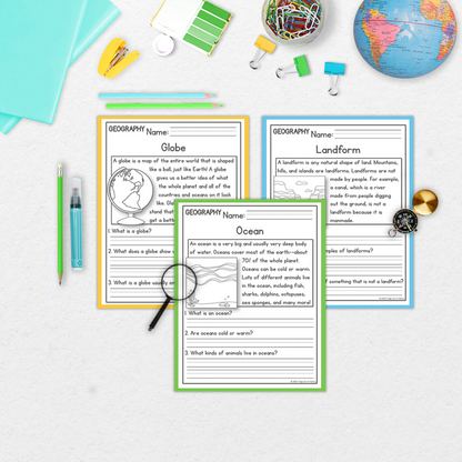 Geography Reading Comprehension Passages + Questions