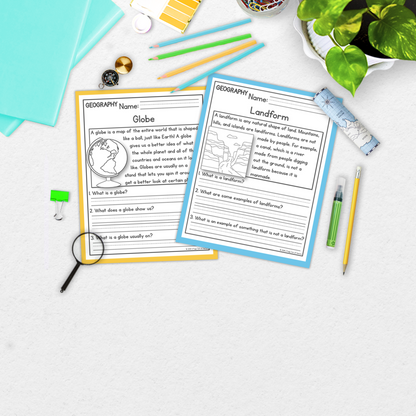 Geography Reading Comprehension Passages + Questions