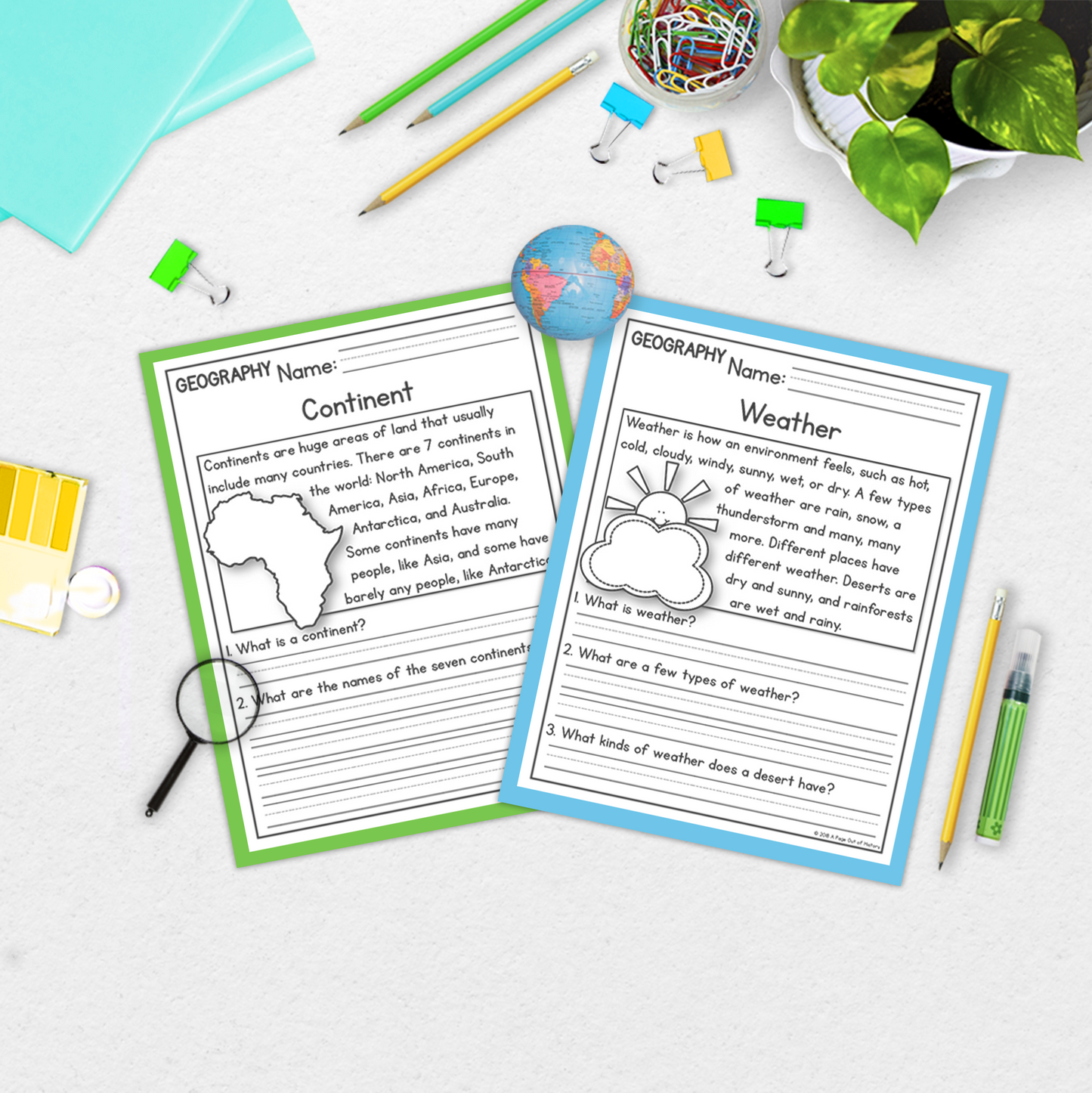 Geography Reading Comprehension Passages + Questions