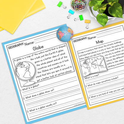 Geography Reading Comprehension Passages + Questions