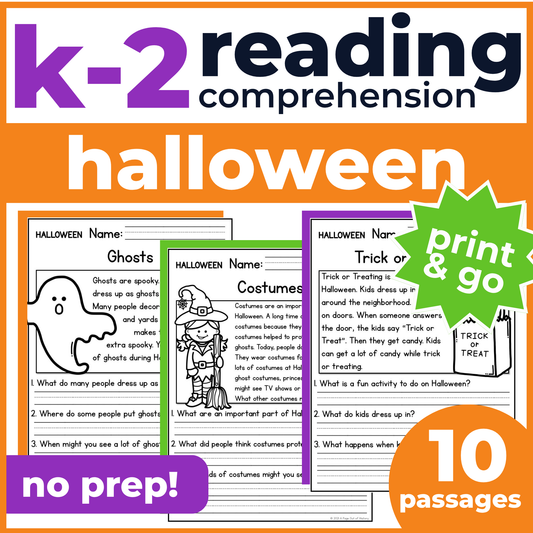 Halloween Reading Comprehension Passages + Questions