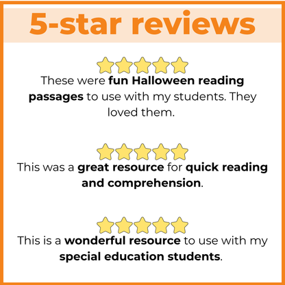 Halloween Reading Comprehension Passages + Questions