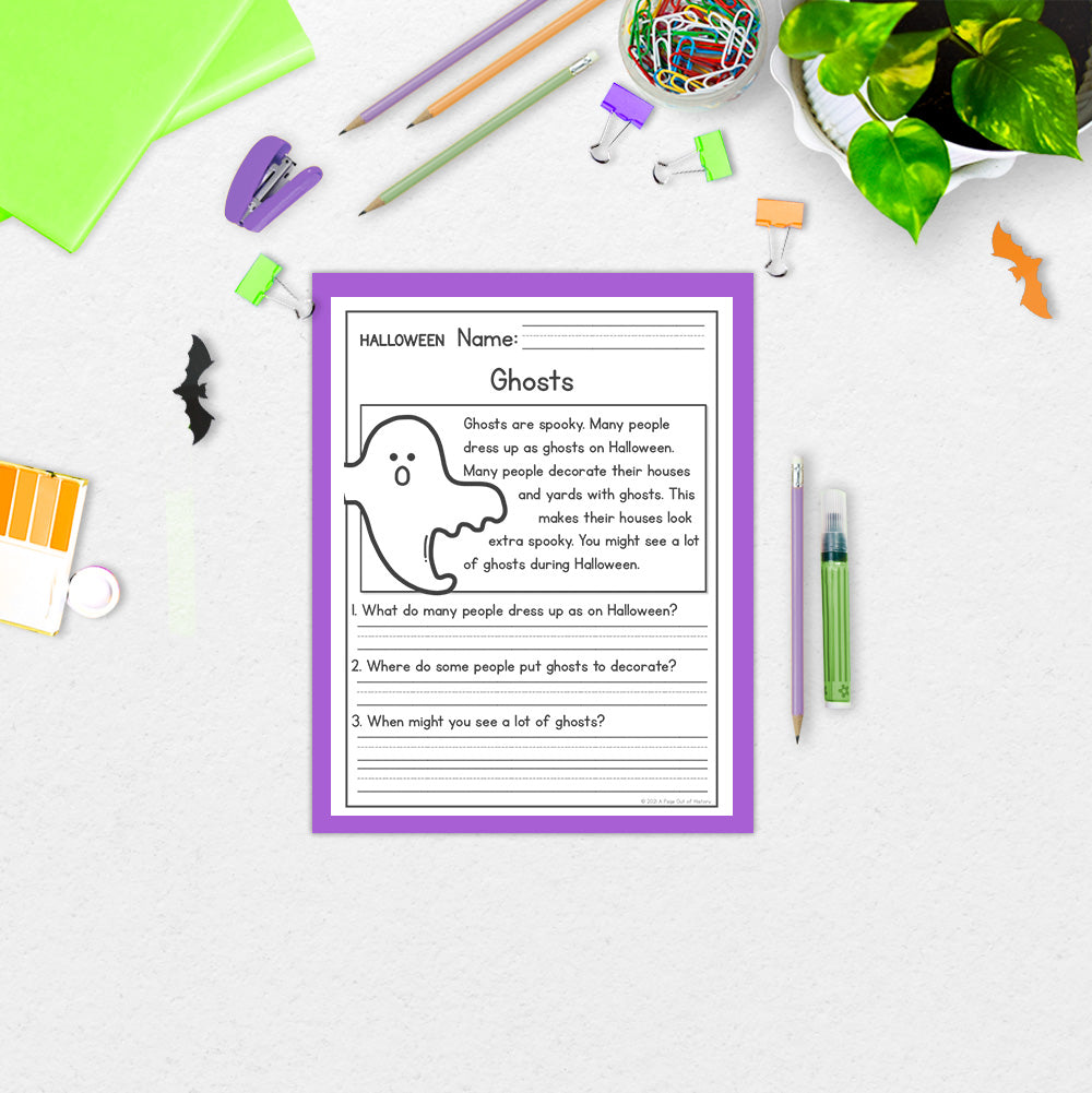 Halloween Reading Comprehension Passages + Questions