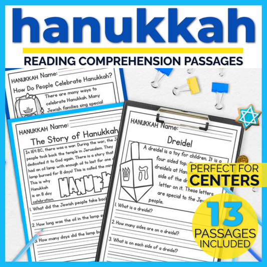 Hanukkah Reading Comprehension Passages + Questions