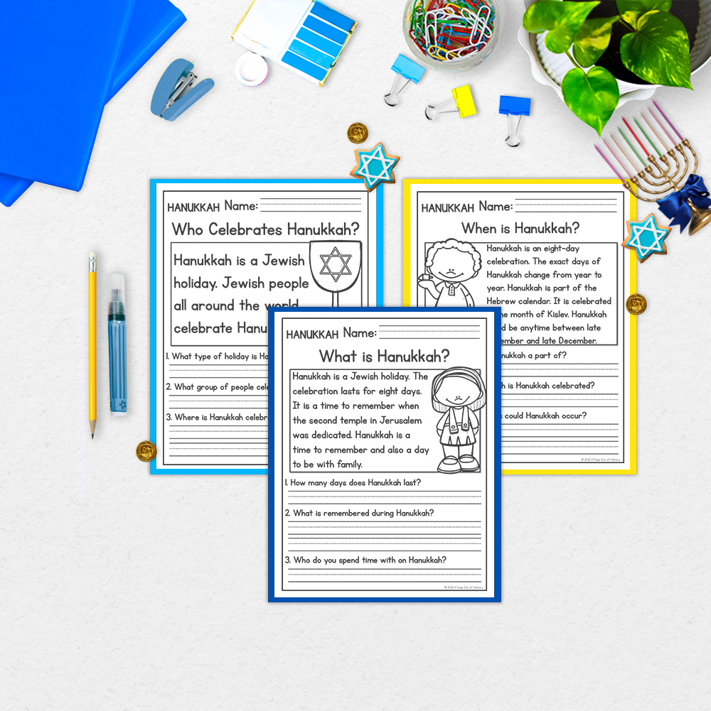 Hanukkah Reading Comprehension Passages + Questions