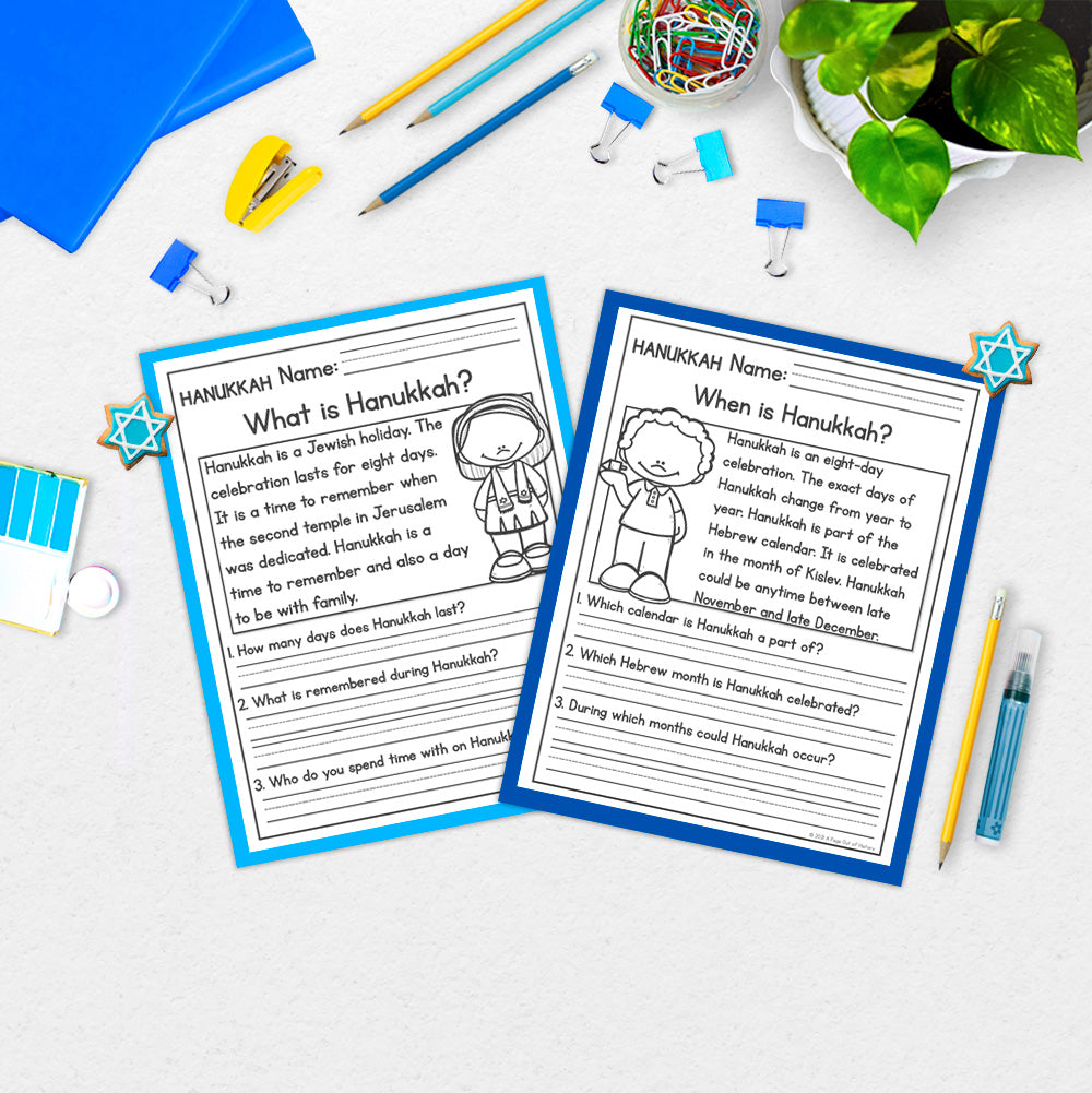 Hanukkah Reading Comprehension Passages + Questions