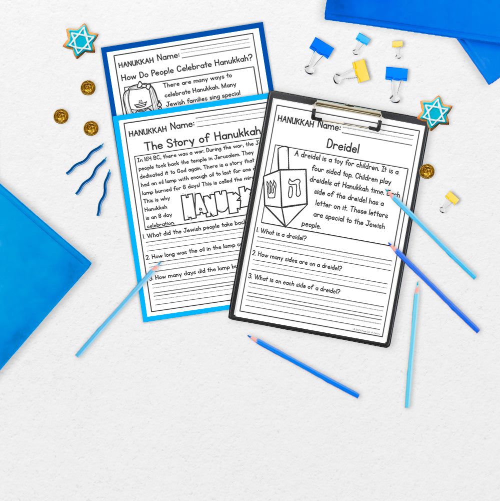 Hanukkah Reading Comprehension Passages + Questions