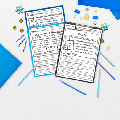 Hanukkah Reading Comprehension Passages + Questions