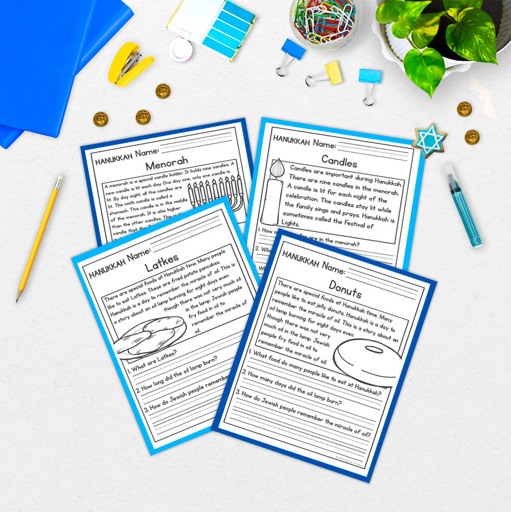 Hanukkah Reading Comprehension Passages + Questions