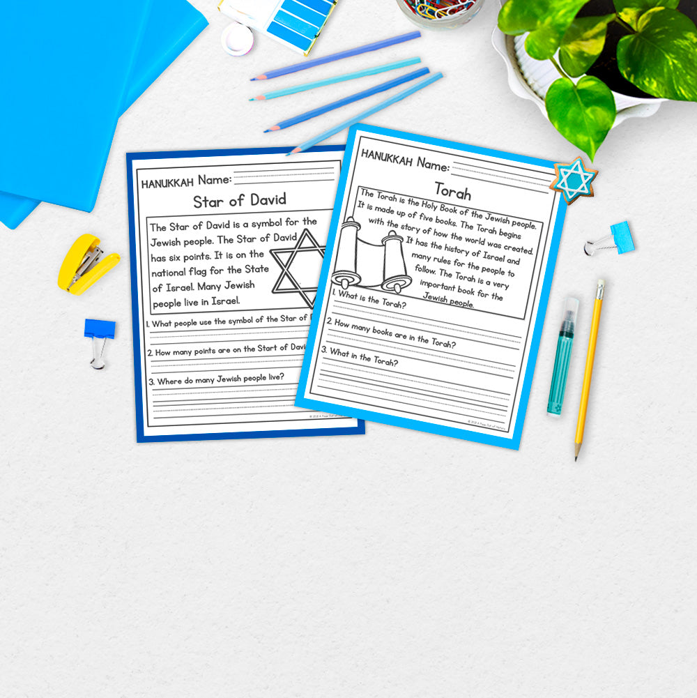 Hanukkah Reading Comprehension Passages + Questions