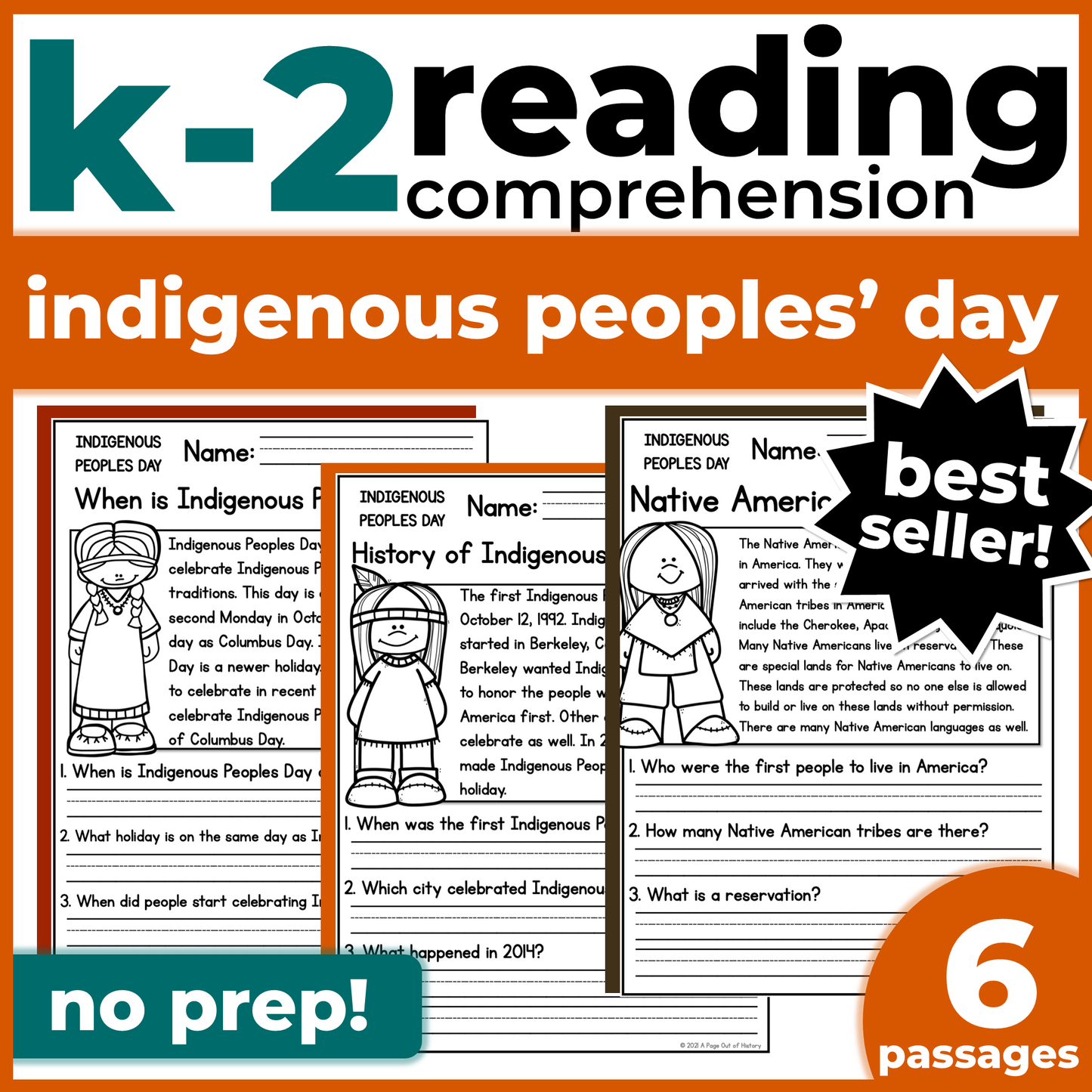 Indigenous Peoples Day Reading Comprehension Passages + Questions