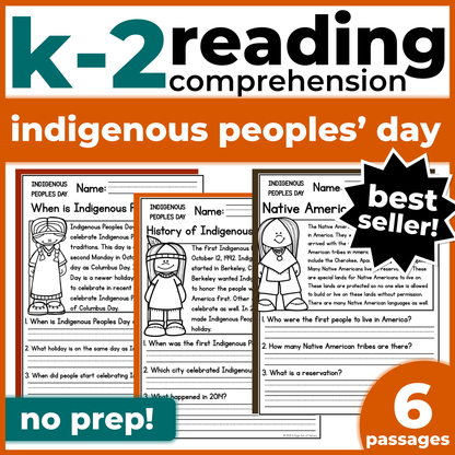 Indigenous Peoples Day Reading Comprehension Passages + Questions