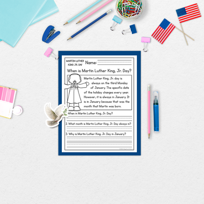 January Holidays Reading Comprehension Passages + Questions