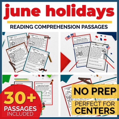 June Holidays Reading Comprehension Passages+Questions