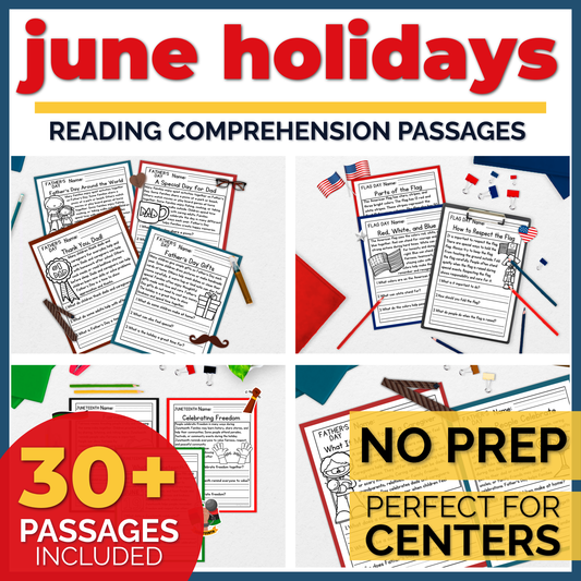 June Holidays Reading Comprehension Passages+Questions