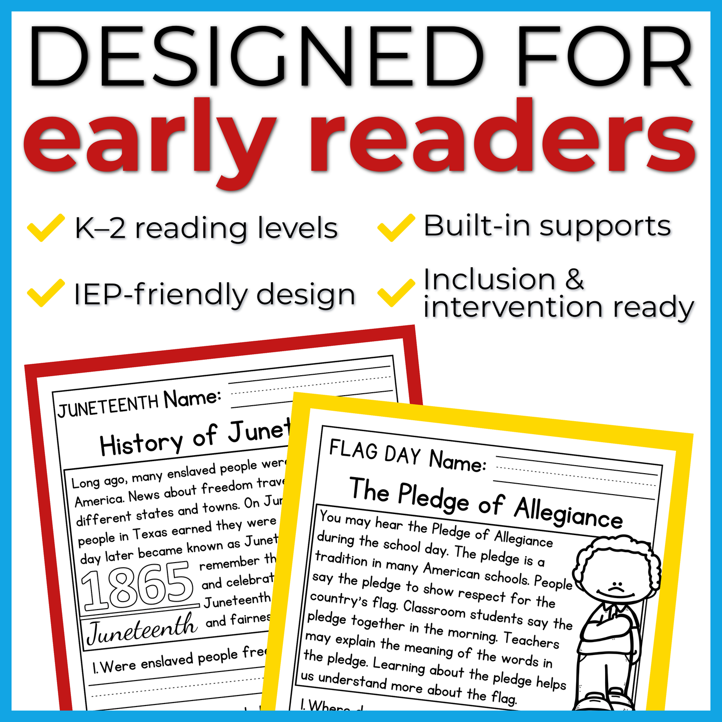 June & July Holidays Reading Comprehension Passages + Questions