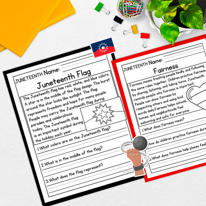 Juneteenth Reading Comprehension Passages + Questions