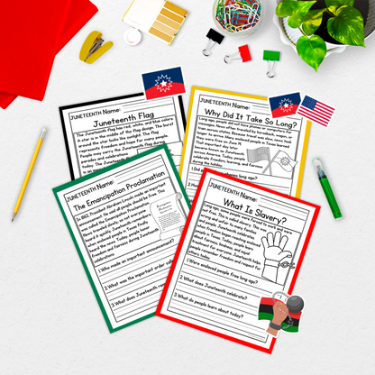 Juneteenth Reading Comprehension Passages + Questions