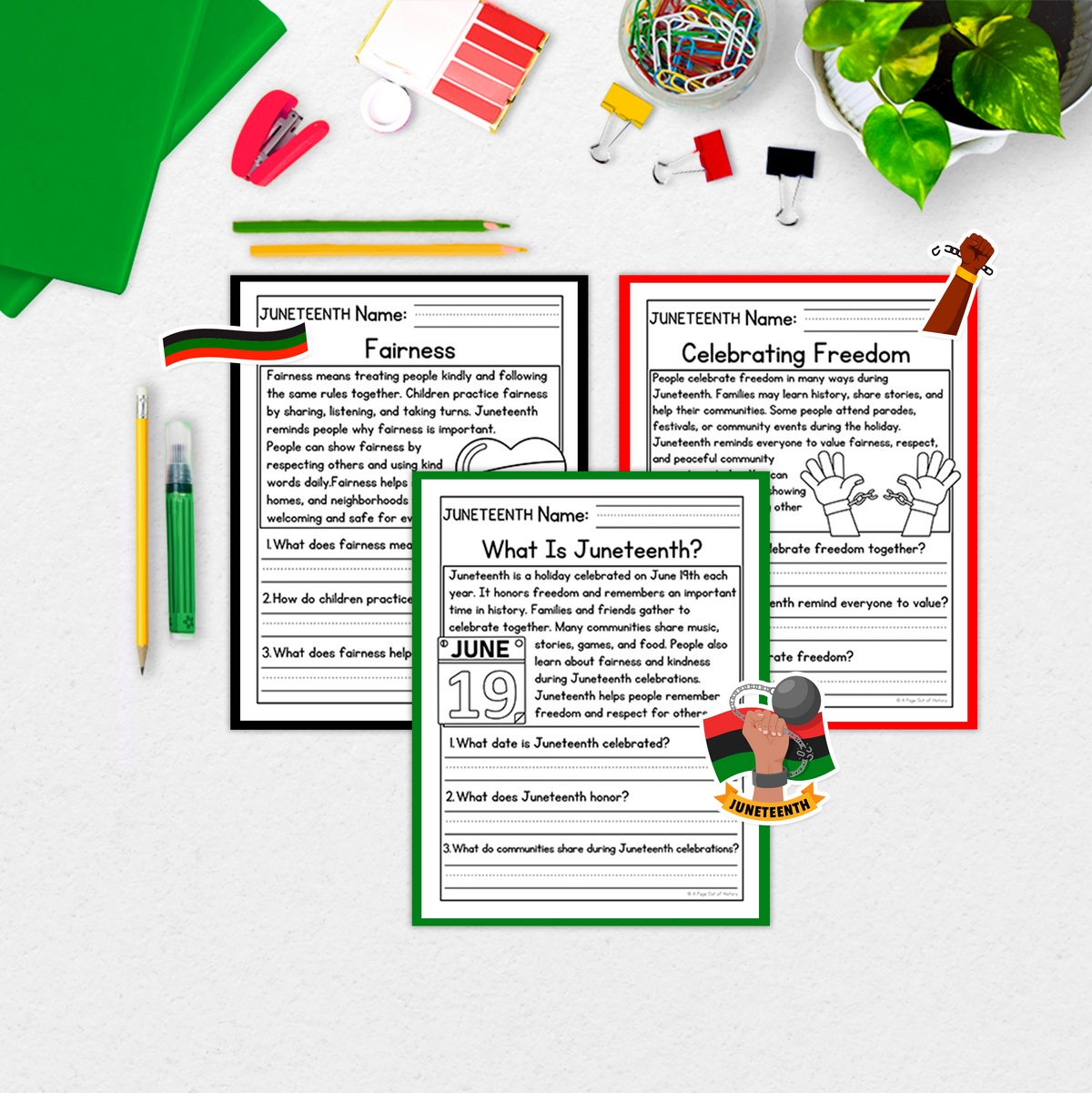 Juneteenth Reading Comprehension Passages + Questions