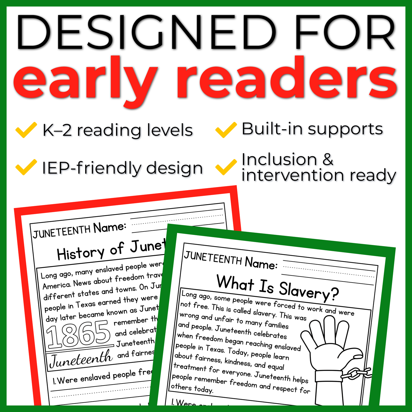 Juneteenth Reading Comprehension Passages + Questions