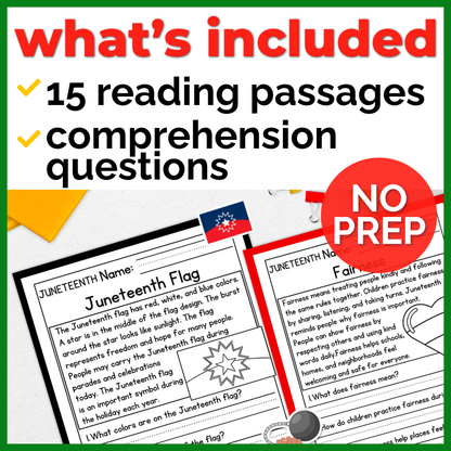 Juneteenth Reading Comprehension Passages + Questions