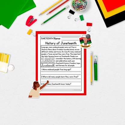 Juneteenth Reading Comprehension Passages + Questions