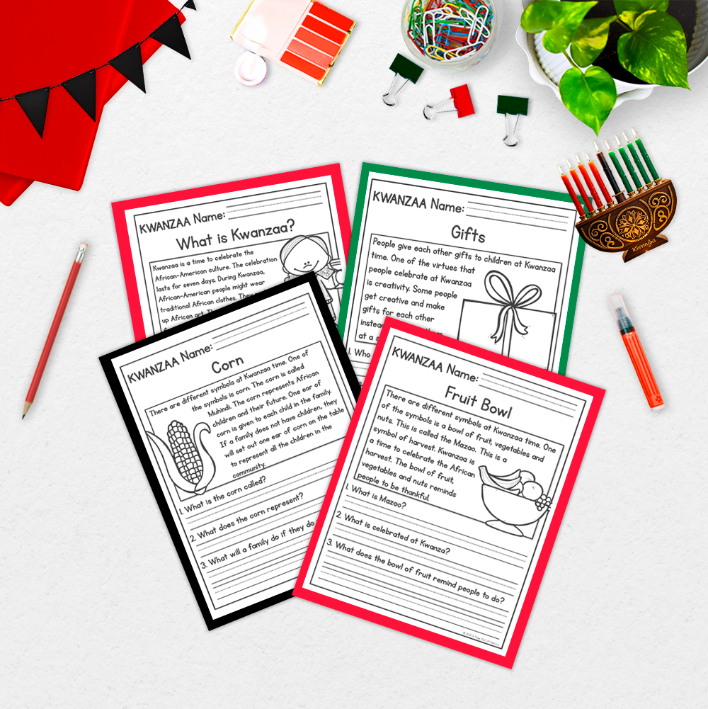 Kwanzaa Reading Comprehension Passages + Questions