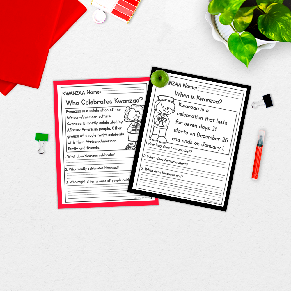Kwanzaa Reading Comprehension Passages + Questions