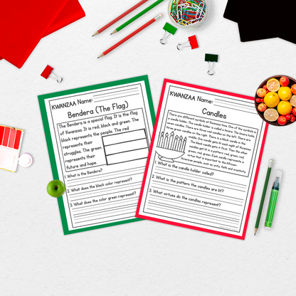 Kwanzaa Reading Comprehension Passages + Questions