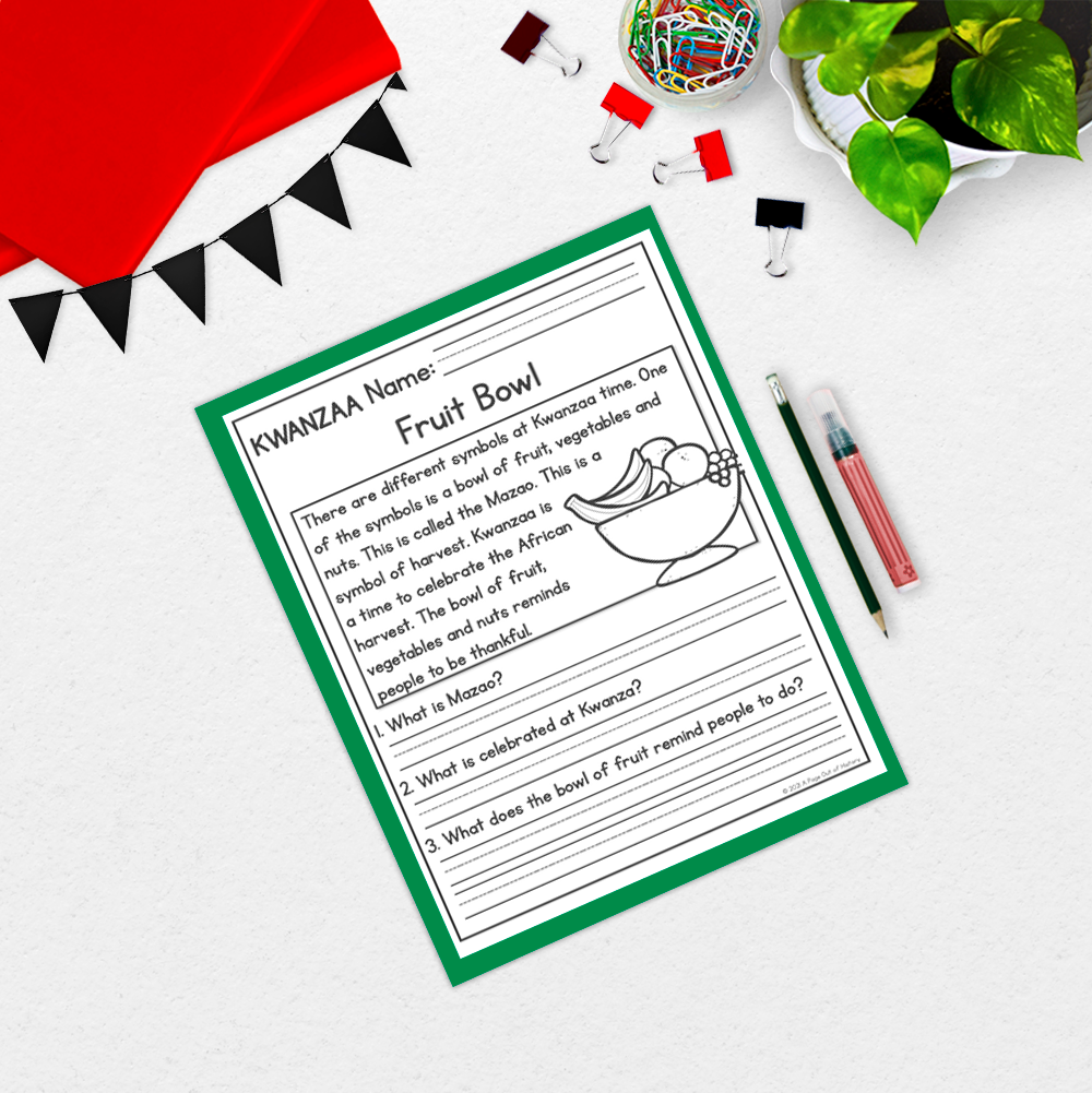 Kwanzaa Reading Comprehension Passages + Questions