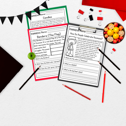 Kwanzaa Reading Comprehension Passages + Questions
