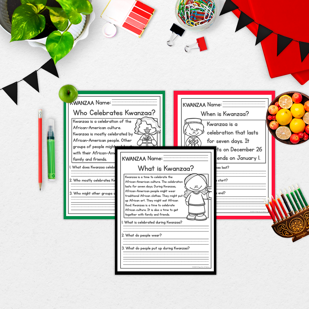 Kwanzaa Reading Comprehension Passages + Questions