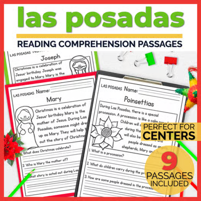 Las Posadas Reading Comprehension Passages + Questions