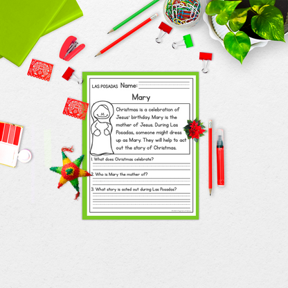 Las Posadas Reading Comprehension Passages + Questions