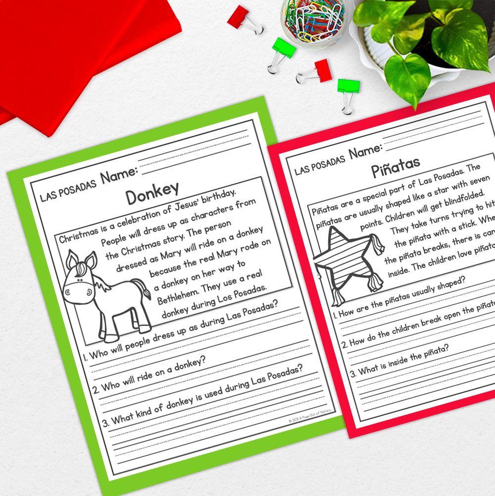 Las Posadas Reading Comprehension Passages + Questions