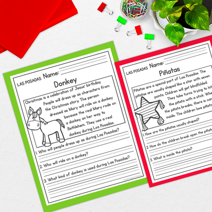 Las Posadas Reading Comprehension Passages + Questions