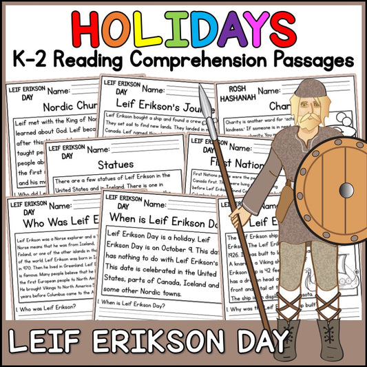 Leif Erikson Day Reading Comprehension Passages + Questions