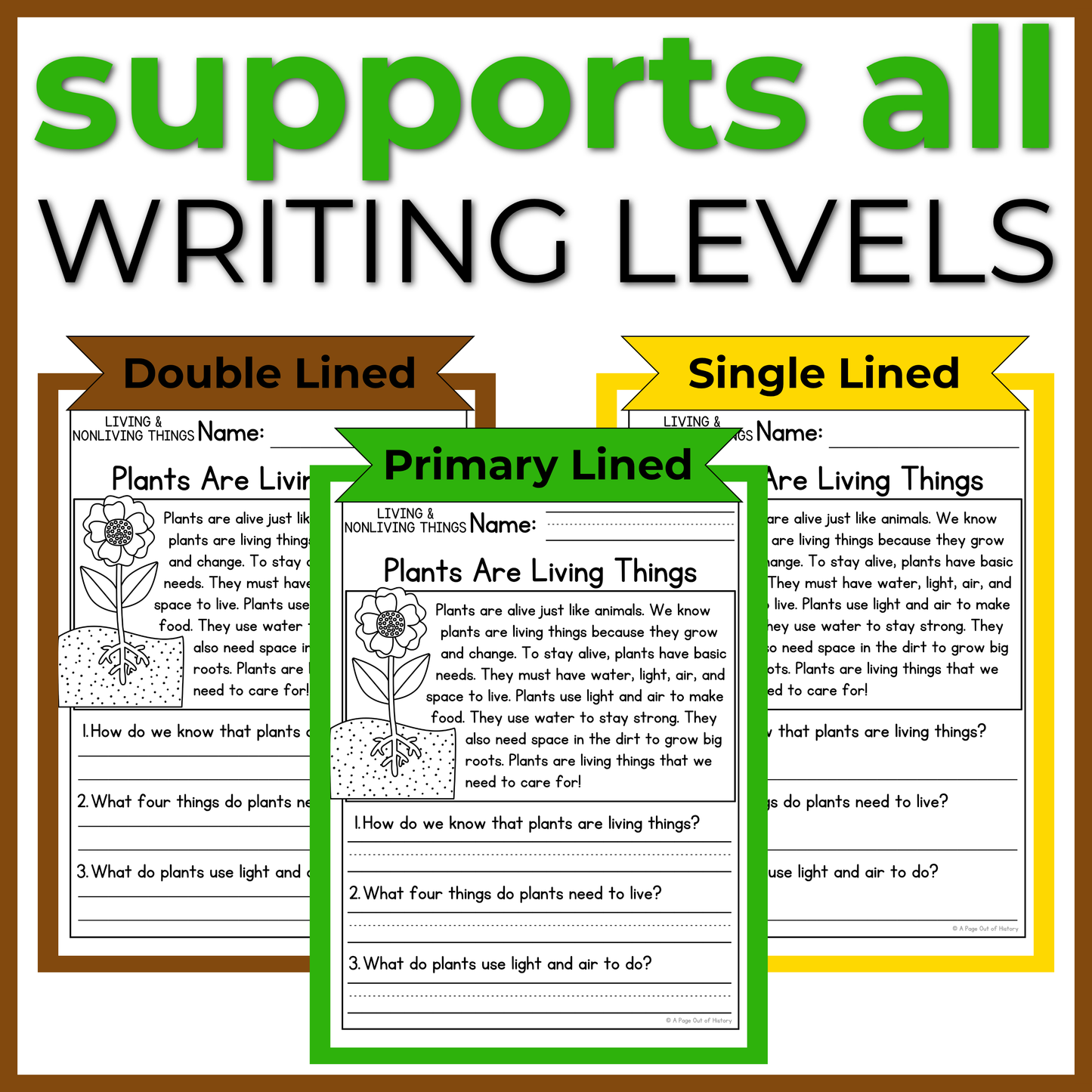 Living and Nonliving Things Reading Comprehension Passages + Questions