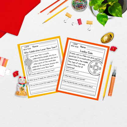 Lunar Chinese New Year Reading Comprehension Passages + Questions