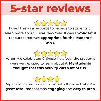 Lunar Chinese New Year Reading Comprehension Passages + Questions