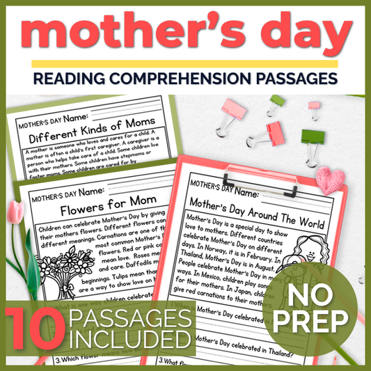 Mother's Day Comprehension Passages + Questions