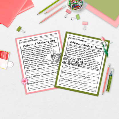 Mother's Day Comprehension Passages + Questions
