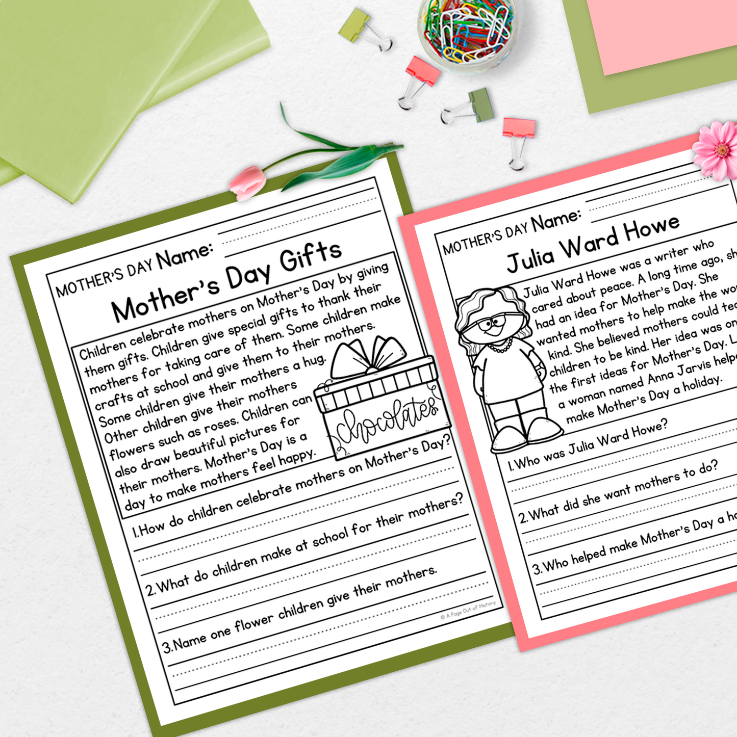 Mother's Day Comprehension Passages + Questions