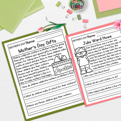 Mother's Day Comprehension Passages + Questions