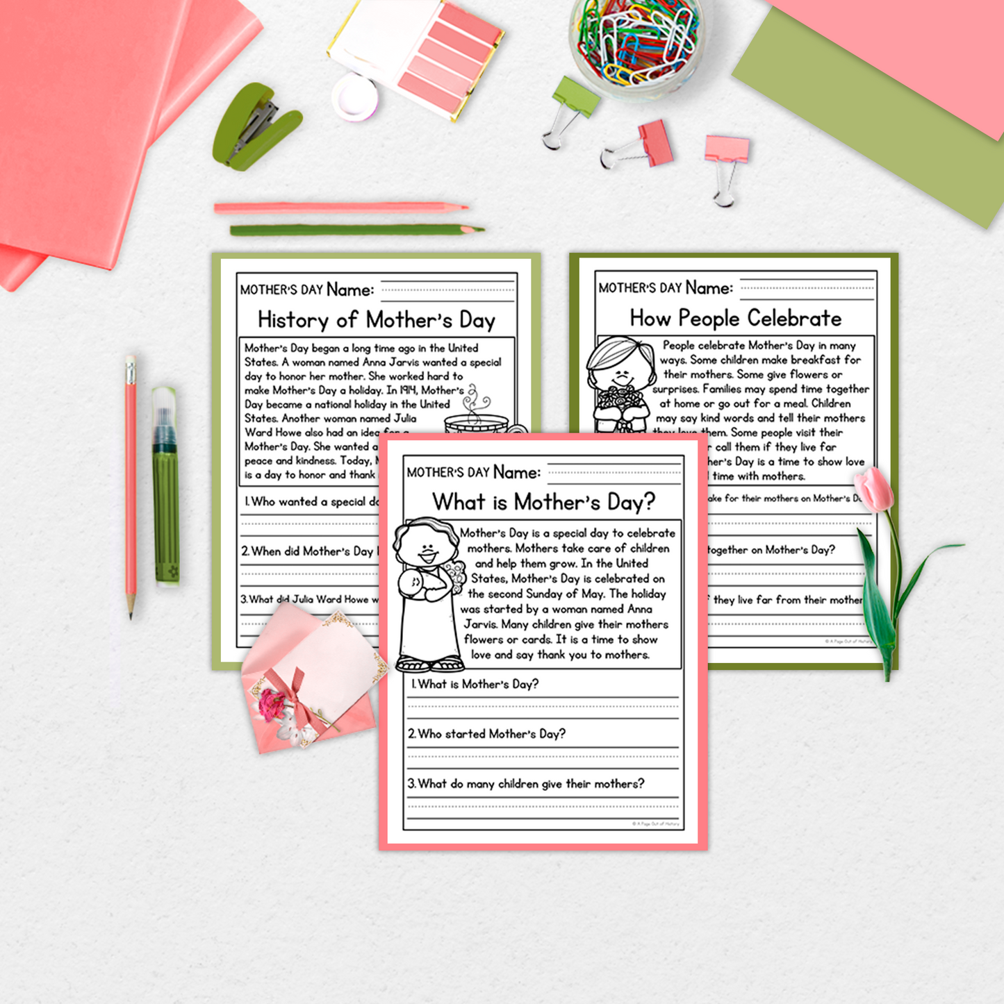 Mother's Day Comprehension Passages + Questions