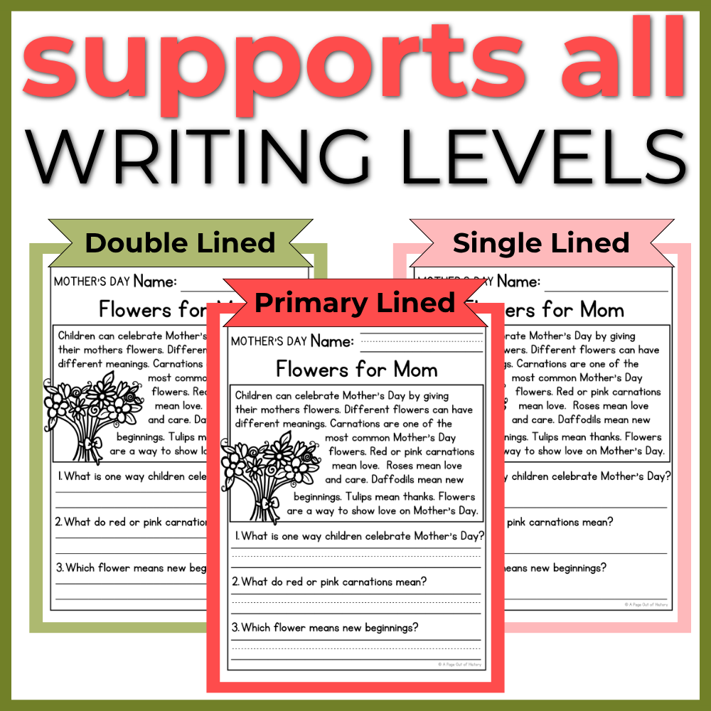 Mother's Day Comprehension Passages + Questions
