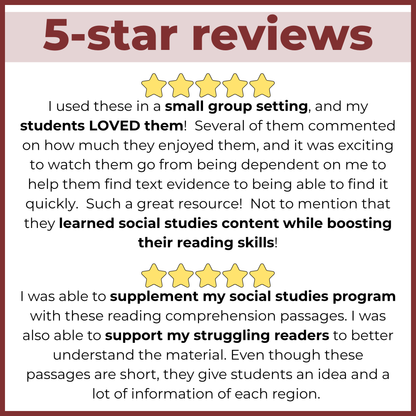 Native American Indigenous Regions Reading Comprehension Passages + Questions