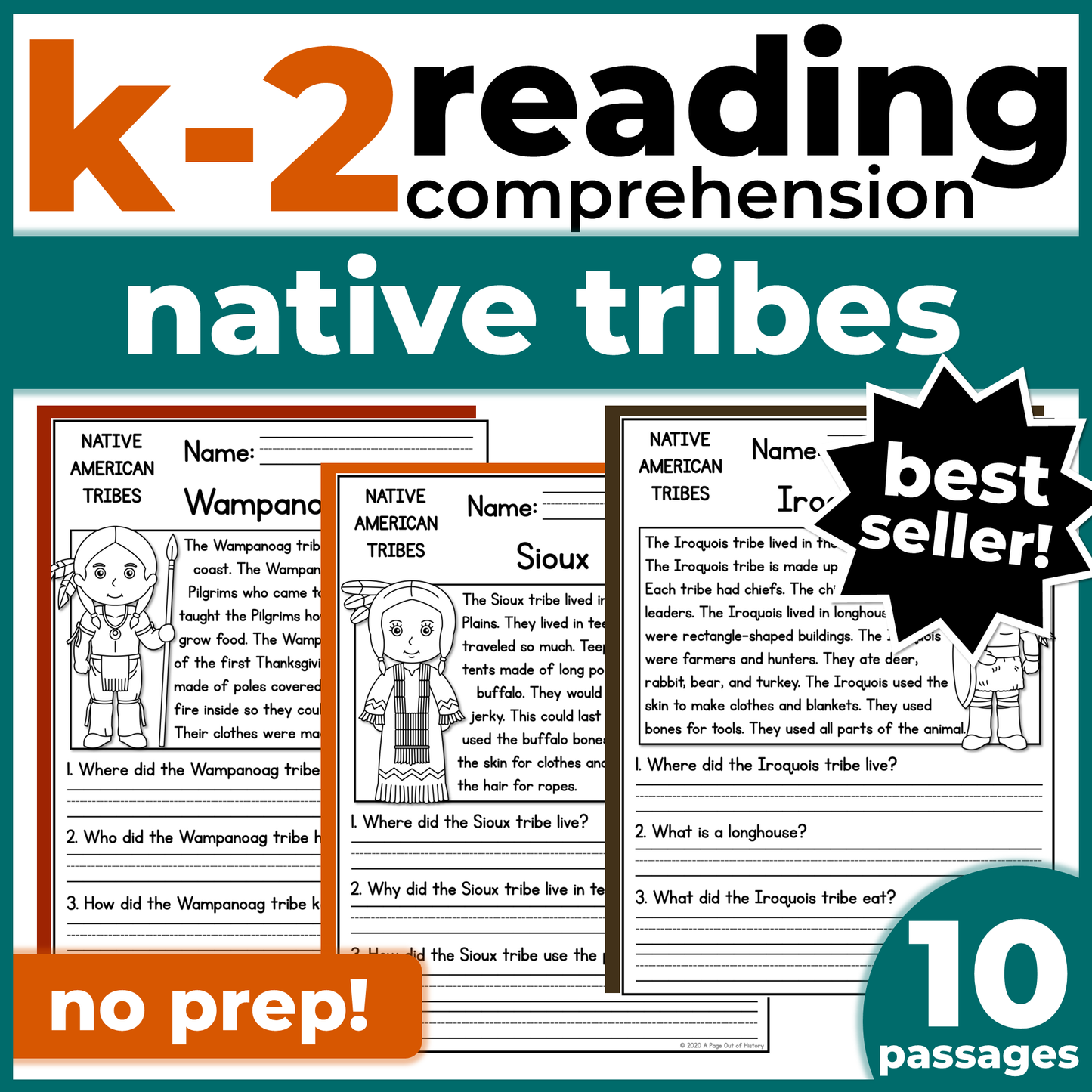 Native American Indigenous Tribes Reading Comprehension Passages + Questions